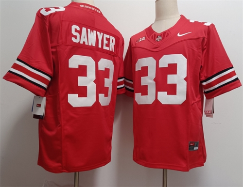 Men's Ohio State Buckeyes #33 Jack Sawyer Red 2025 F.U.S.E. Limited Stitched Jersey