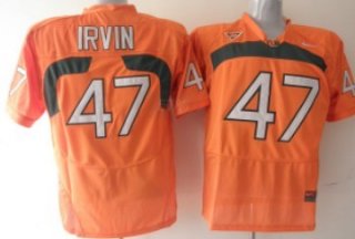 Miami Hurricanes #47 Irvin Orange Jersey