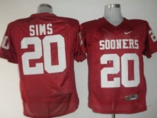 Oklahoma Sooners #20 Sims Red Jersey