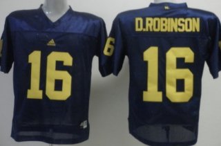 Michigan Wolverines #16 Denard Robinson Navy Blue Jersey