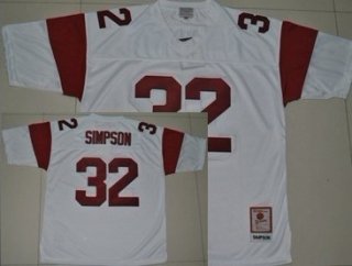 USC Trojans #32 O.J Simpson White Throwback Jersey