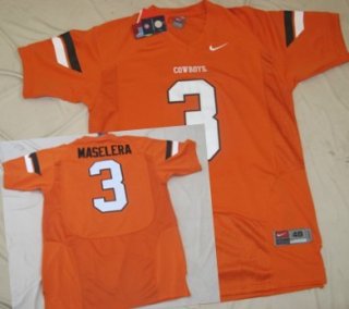 Oklahoma State Cowboys #3 Isaac Maselera Orange Jersey