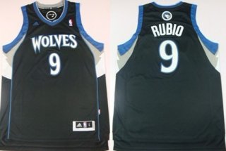 Minnesota Timberwolves #9 Ricky Rubio Revolution 30 Swingman Black Jersey