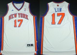 New York Knicks #17 Jeremy Lin Revolution 30 Swingman White Jersey