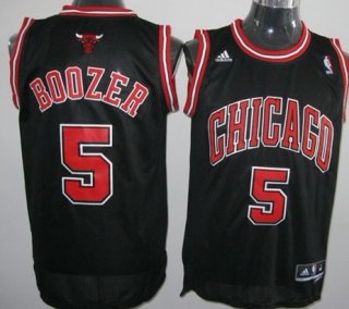 Chicago Bulls #5 Carlos Boozer Revolution 30 Swingman Black Jersey