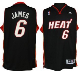 Miami Heat #6 LeBron James Revolution 30 Swingman Black Jersey