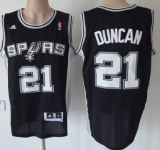 San Antonio Spurs #21 Tim Duncan Revolution 30 Swingman Black Jersey