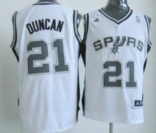 San Antonio Spurs #21 Tim Duncan Revolution 30 Swingman White Jersey