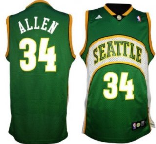 Seattle Supersonics #34 Ray Allen 2007-08 Green Swingman Jersey