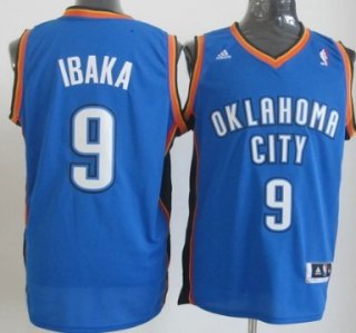 Oklahoma City Thunder #9 Serge Ibaka Revolution 30 Swingman Blue Jersey