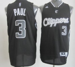 Los Angeles Clippers #3 Chris Paul Revolution 30 Swingman All Black With White Jersey