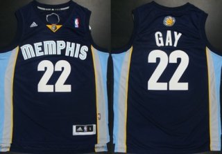 Memphis Grizzlies #22 Rudy Gay Revolution 30 Swingman Navy Blue Jersey