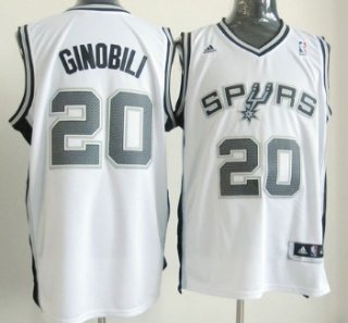 San Antonio Spurs #20 Manu Ginobili Revolution 30 Swingman White Jersey