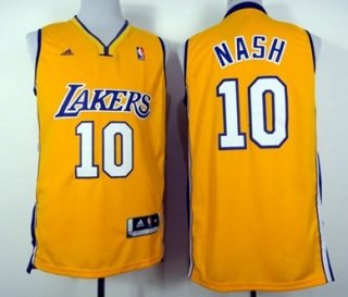 Los Angeles Lakers #10 Steve Nash Revolution 30 Swingman Yellow Jersey