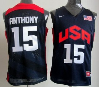 2012 Olympics Team USA #15 Carmelo Anthony Revolution 30 Swingman Blue Jersey