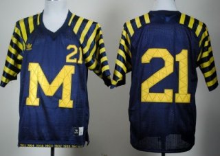 Michigan Wolverines #21 Desmond Howard Navy Blue Under The Lights Jersey