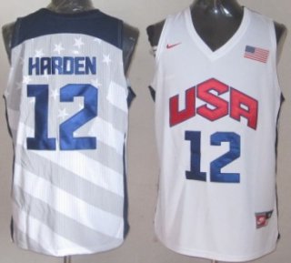 2012 Olympics Team USA #12 James Harden Revolution 30 Swingman White Jersey