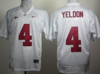 Alabama Crimson Tide #4 T.J Yeldon White Jersey