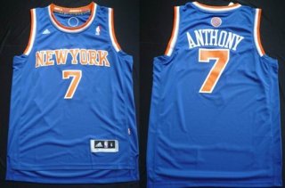 New York Knicks #7 Carmelo Anthony Revolution 30 Swingman 2013 Blue Jersey