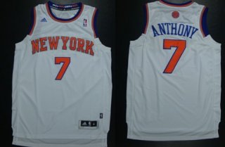 New York Knicks #7 Carmelo Anthony Revolution 30 Swingman 2013 White Jersey