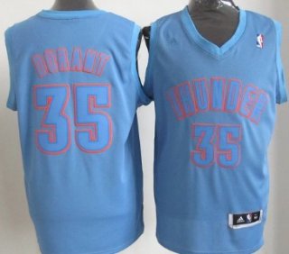 Oklahoma City Thunder #35 Kevin Durant Revolution 30 Swingman Light Blue Big Color Jersey