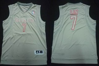 Houston Rockets #7 Jeremy Lin Revolution 30 Swingman Gray Big Color Jersey