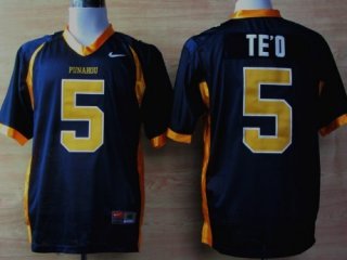 Punahou High School #5 Manti Te'o Navy Blue Jersey