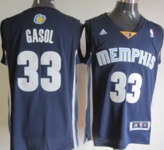 Memphis Grizzlies #33 Marc Gasol Revolution 30 Swingman Navy Blue Jersey