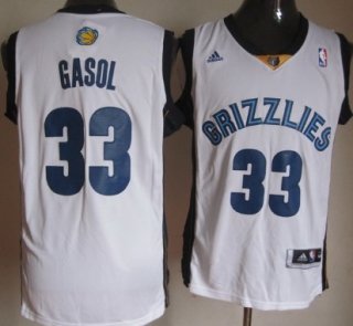 Memphis Grizzlies #33 Marc Gasol Revolution 30 Swingman White Jersey