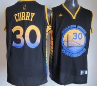 Golden State Warriors #30 Stephen Curry 2012 Vibe Black Fashion Jersey