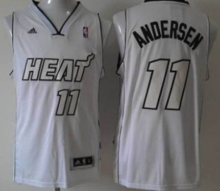 Miami Heat #11 Chris Andersen Revolution 30 Swingman White Big Color Jersey