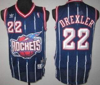 Houston Rockets #22 Clyde Drexler ABA Hardwood Classic Swingman Navy Blue Jersey