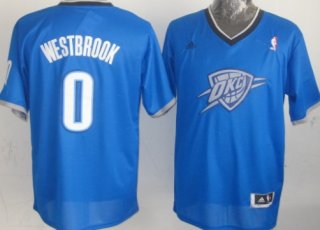 Oklahoma City Thunder #0 Russell Westbrook Revolution 30 Swingman 2013 Christmas Day Blue Jersey