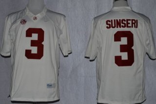 Alabama Crimson Tide #3 Vinnie Sunseri 2014 White Jersey