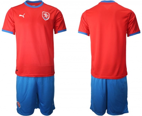 Men 2020-2021 European Cup Czech Republic home red blank Soccer Jersey