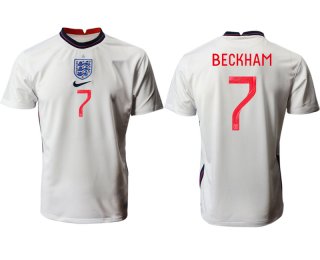 Men 2021 Europe England home AAA version 7 white soccer jerseys