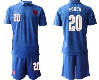 Men 2020-2021 European Cup England away blue 20 Nike Soccer Jersey