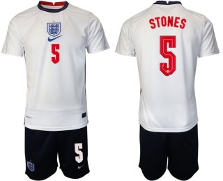 Men 2020-2021 European Cup England home white 5 Nike Soccer Jersey