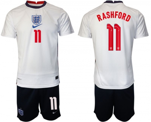 Men 2020-2021 European Cup England home white 11 Nike Soccer Jersey