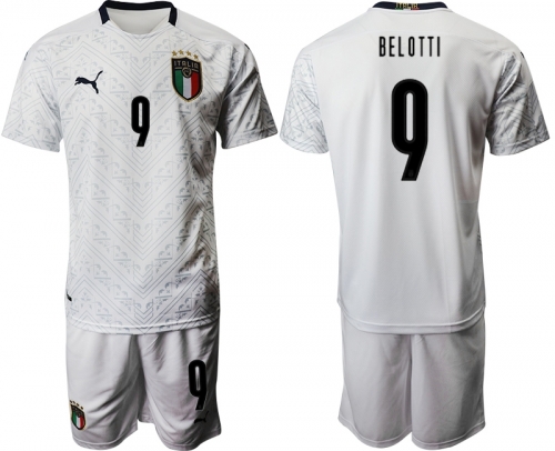 2021 Men Italy away 9 white soccer jerseys