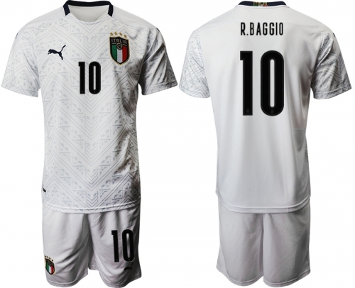 2021 Men Italy away 10 new style white soccer jerseys