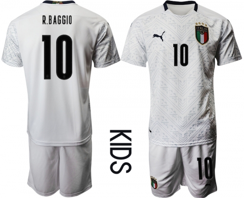 Youth 2021 European Cup Italy away white 10 Soccer Jersey