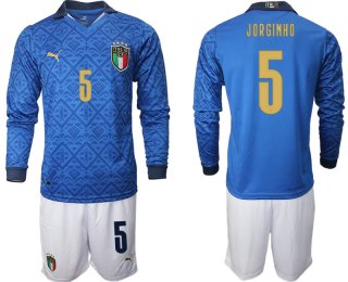 Men 2021 European Cup Italy home Long sleeve 5 soccer jerseys