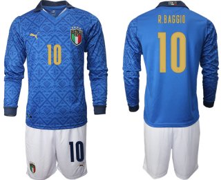 Men 2021 European Cup Italy home Long sleeve 10 soccer jerseys