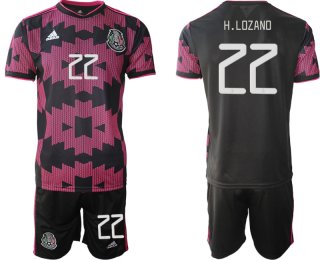 Men 2020-2021 Season National team Mexico home black 22 Soccer Jersey