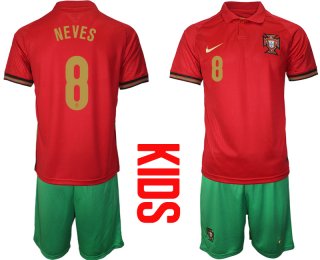 2021 European Cup Portugal home Youth 8 soccer jerseys