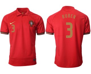 Men 2021 Europe Portugal home AAA version 3 soccer jerseys