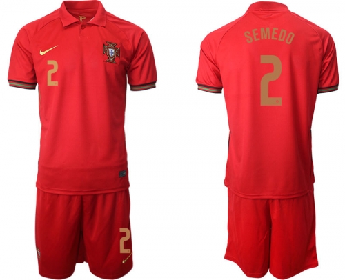 Men 2021 European Cup Portugal home red 2 Soccer Jersey