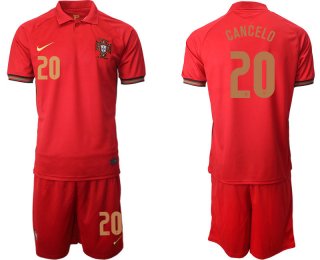 Men 2021 European Cup Portugal home red 20 Soccer Jersey