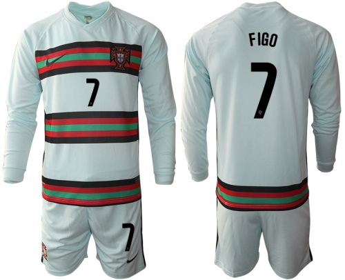 Men 2021 European Cup Portugal away Long sleeve 7 soccer jerseys